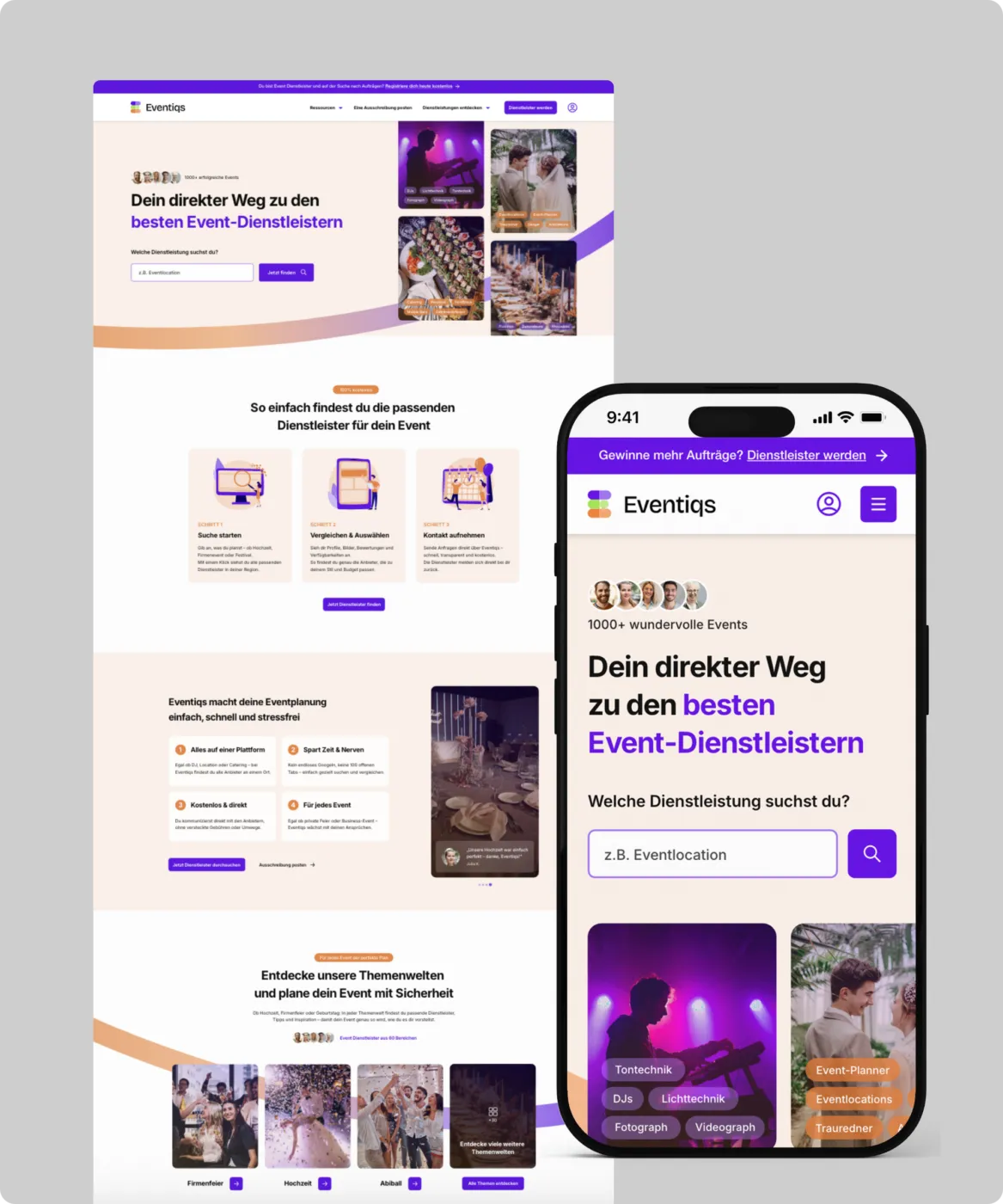 Responsive Webdesign Agentur für Eventdienstleister