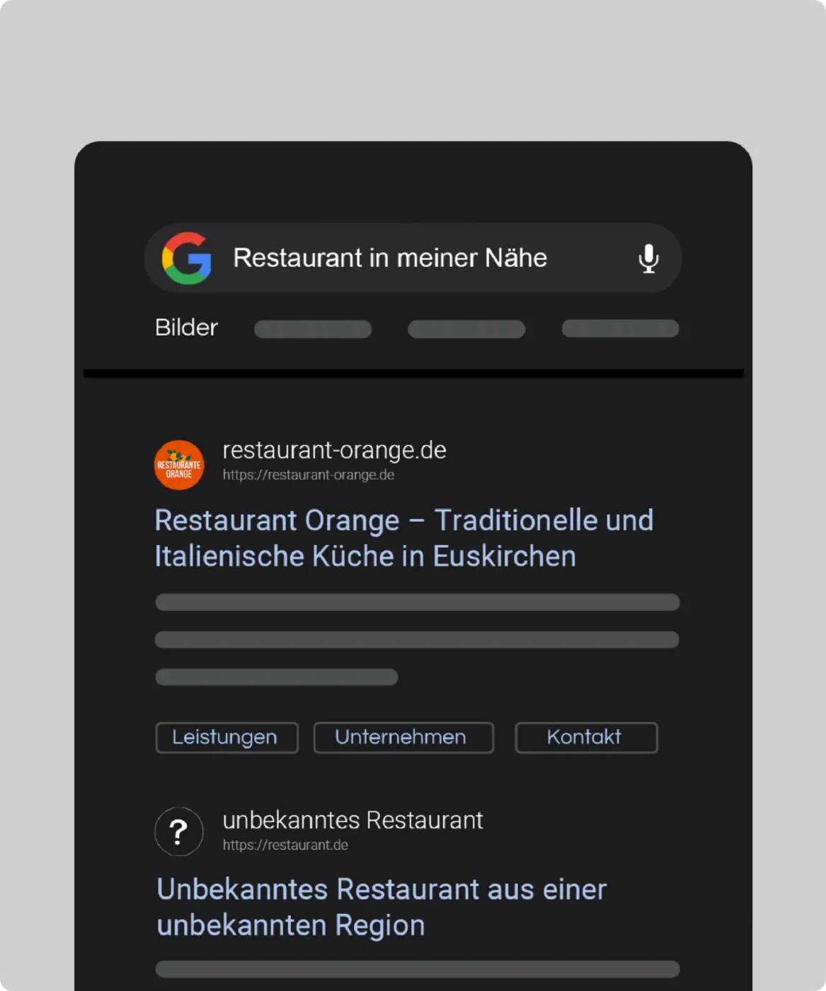 Google Ranking eines Restaurants