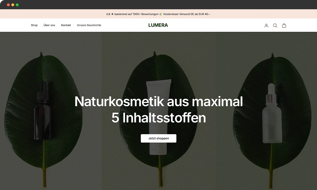 Shopify Webdesign Kosmetik Online-Shop