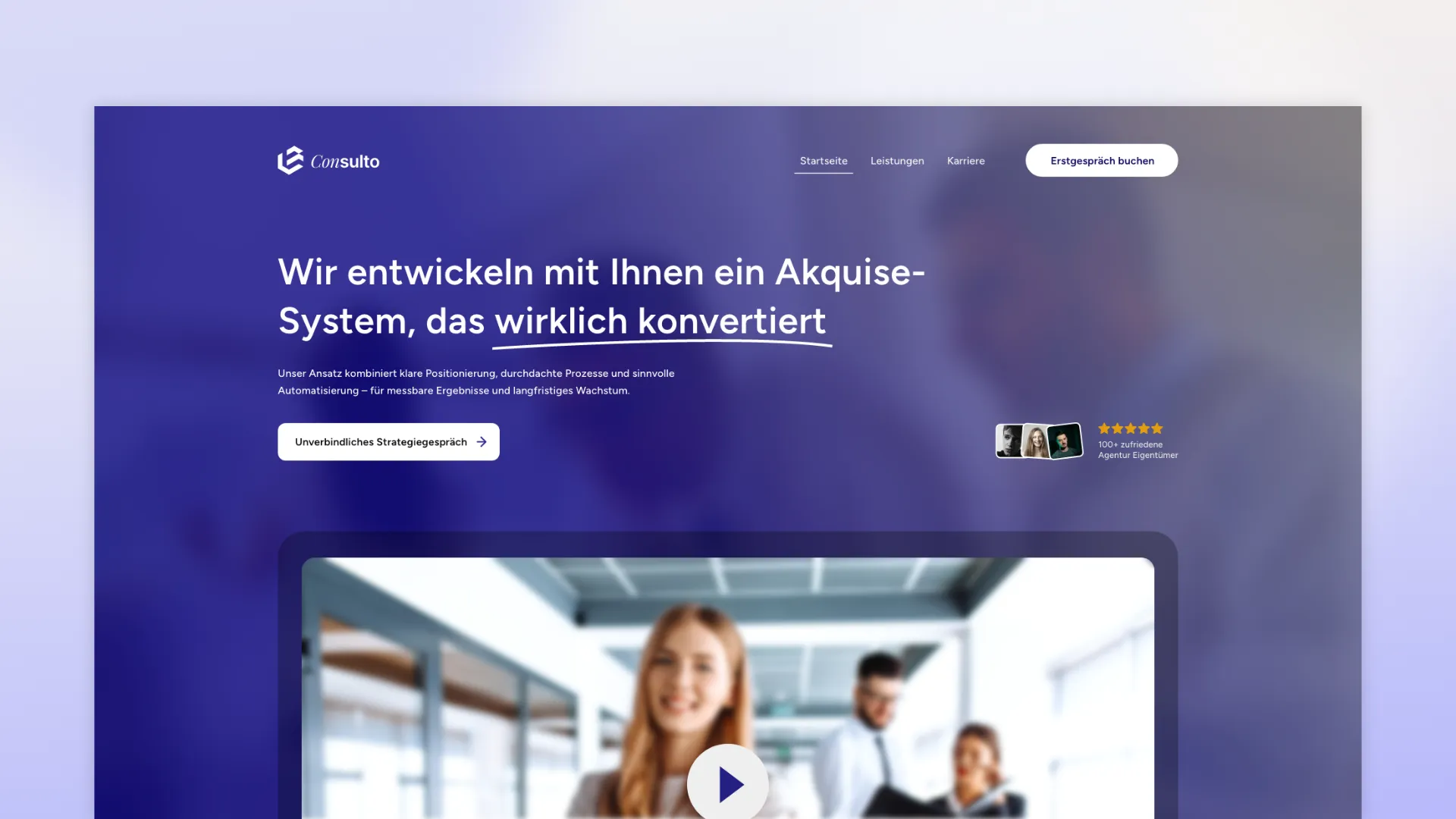 Consulto Webdesign Referenz - Screenshot vom blauen Design